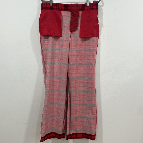 Ann Taylor Red Black Plaid Flare Pants, Size 10 - Picture 9 of 16